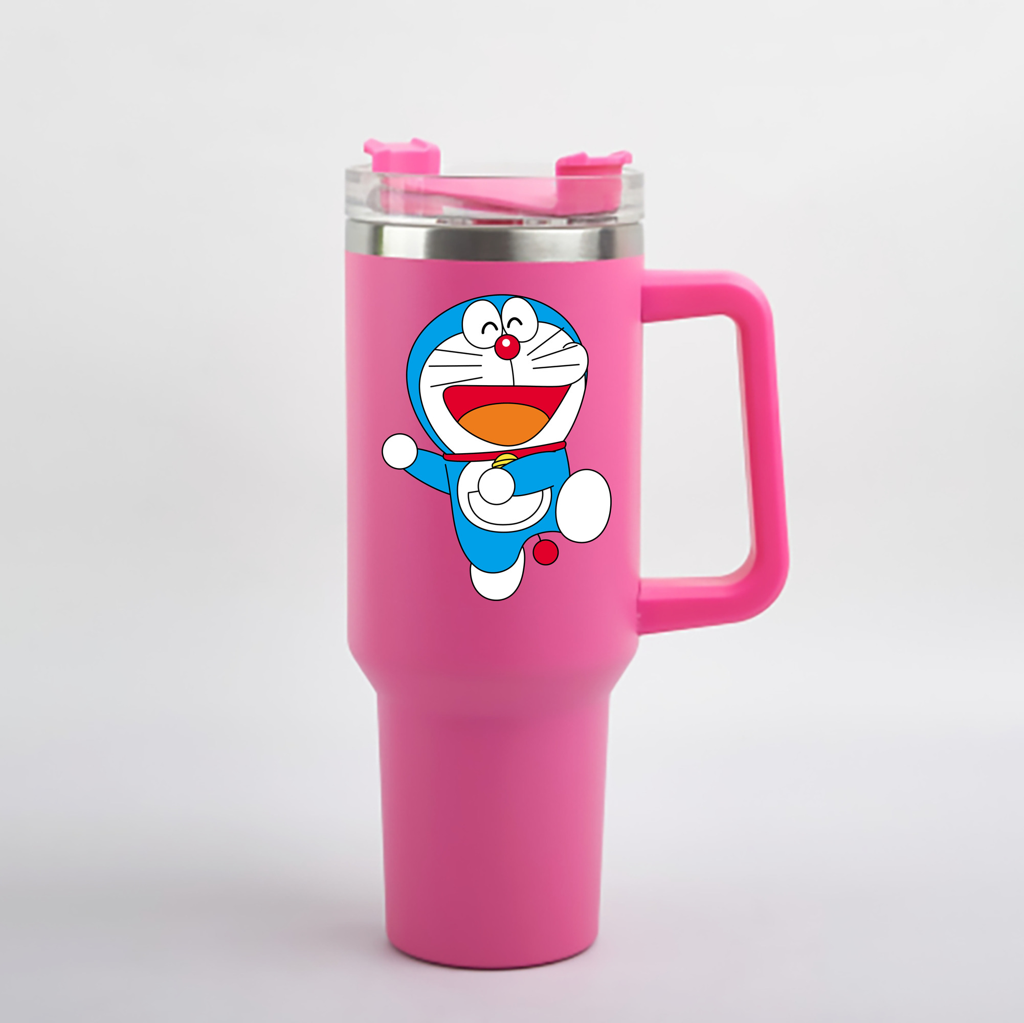 （画像用） ドラえもん Doraemon 1200mL車用タンブラー - クリスタルステッカー（プラスチックストロー付き）